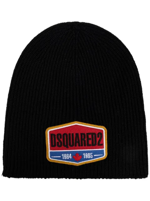 DSQUARED2 logo-appliqué wool beanie
