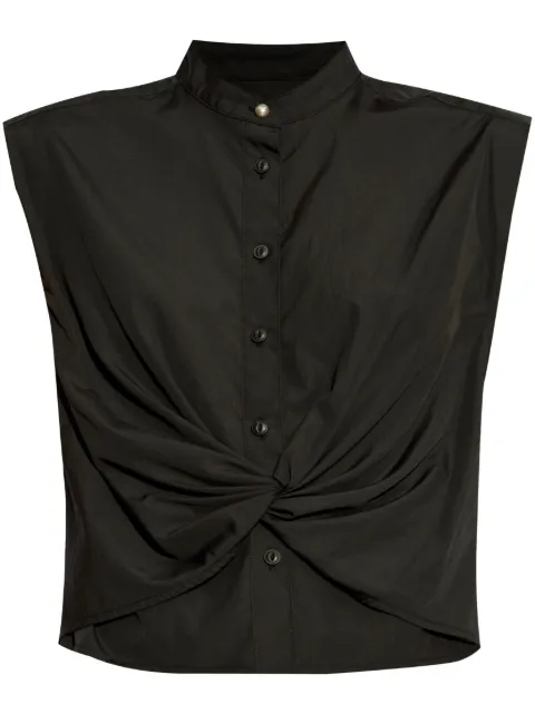 rag & bone pearl-detail cotton shirt