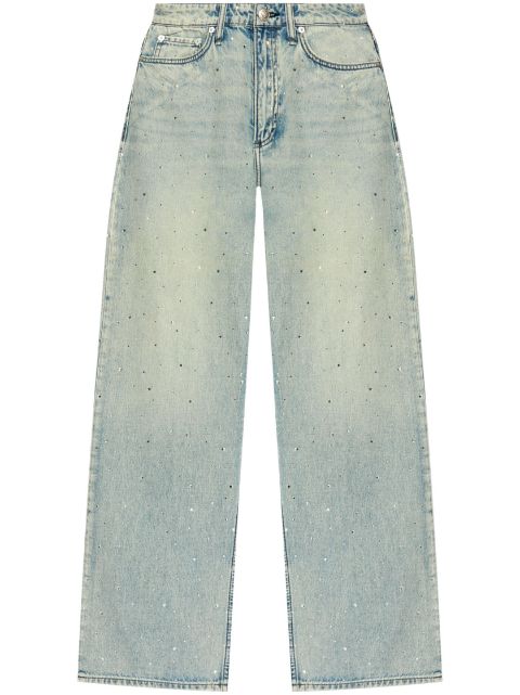 rag & bone rhinestone-embellished cotton jeans