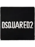DSQUARED2 logo intarsia-knit wool scarf - Black