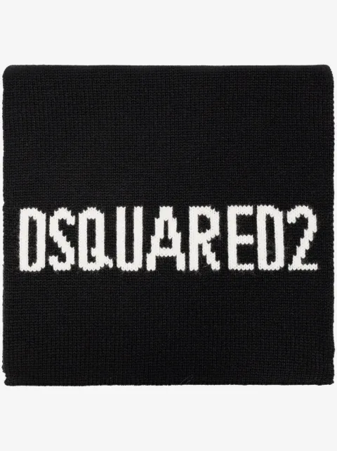 DSQUARED2 écharpe en laine à logo intarsia
