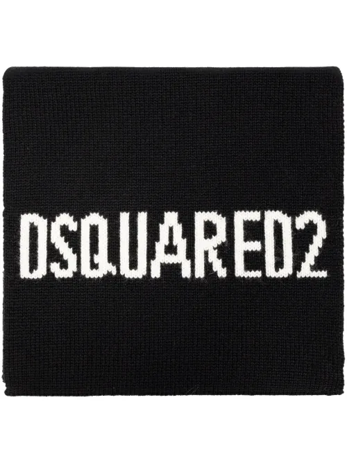 Écharpe en laine à logo intarsia - DSQUARED2 - Modalova