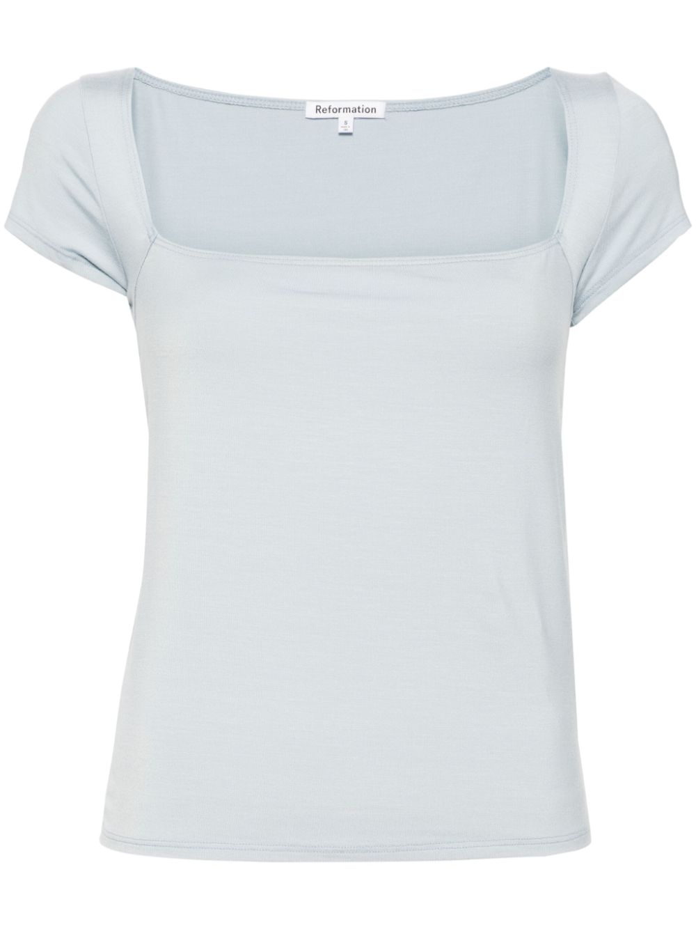 Reformation Bardot square-neck T-shirt - Blue