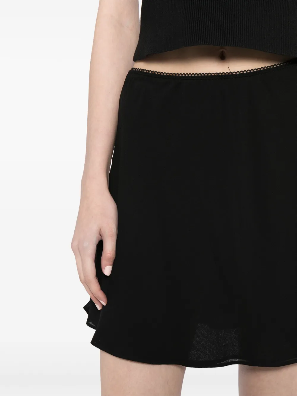 Reformation Brandy mini-rok met strikdetail Zwart