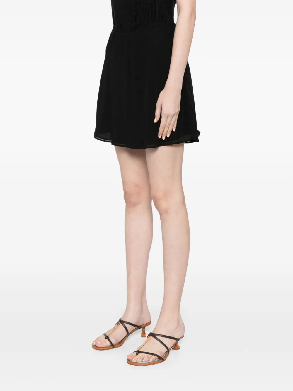 Reformation Brandy mini-rok met strikdetail Zwart