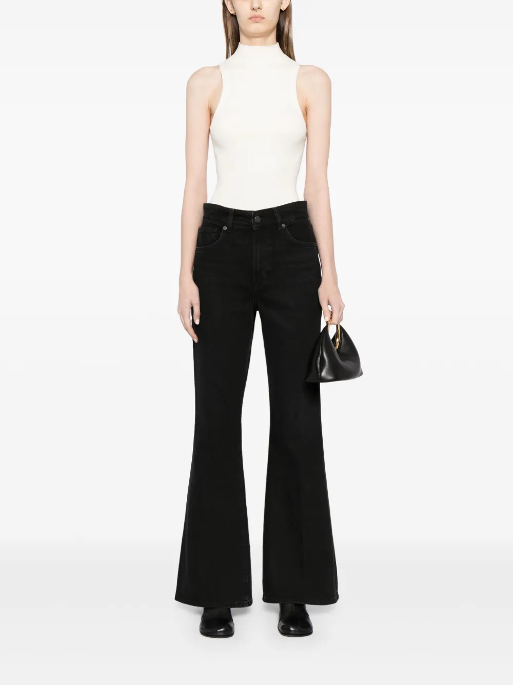 Reformation Tallulah ribgebreide mouwloze top Wit