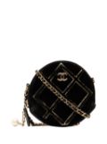 CHANEL Pre-Owned 2019 Velvet Pearl Sequin Round crossbody bag - Black