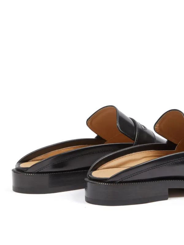 Maison Margiela Tabi City Leather Mules | Black | FARFETCH