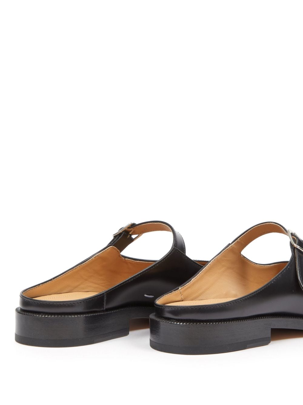 Shop Maison Margiela Tabi City Leather Mules In Black