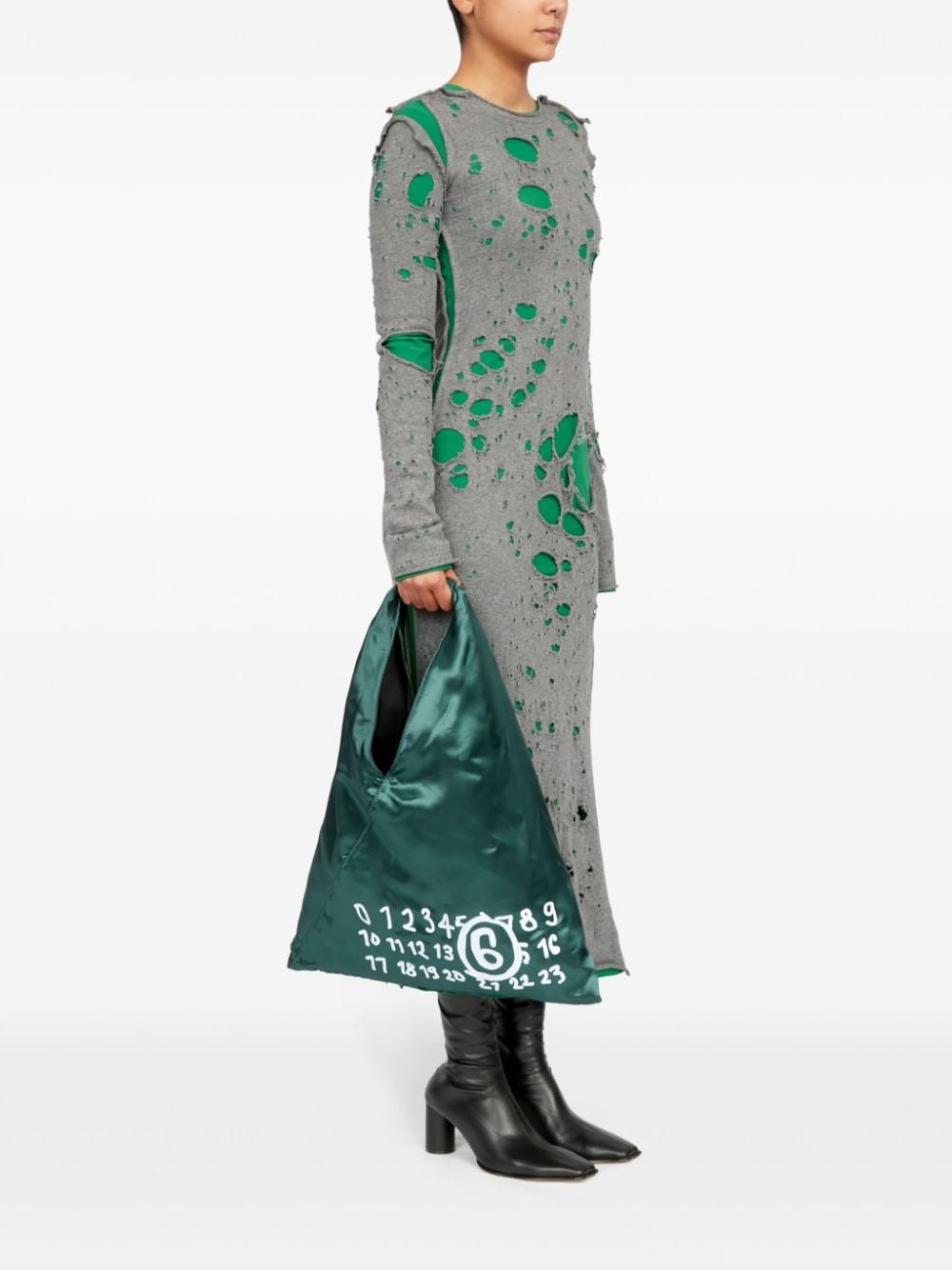 MM6 Maison Margiela Classic Japanese shopper met logoprint - Groen