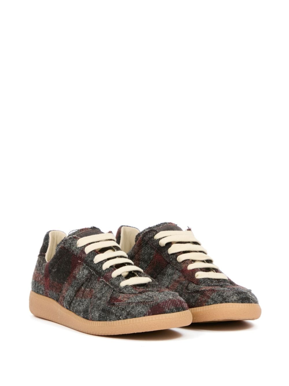 Shop Maison Margiela Replica Check-pattern Sneakers In Grau