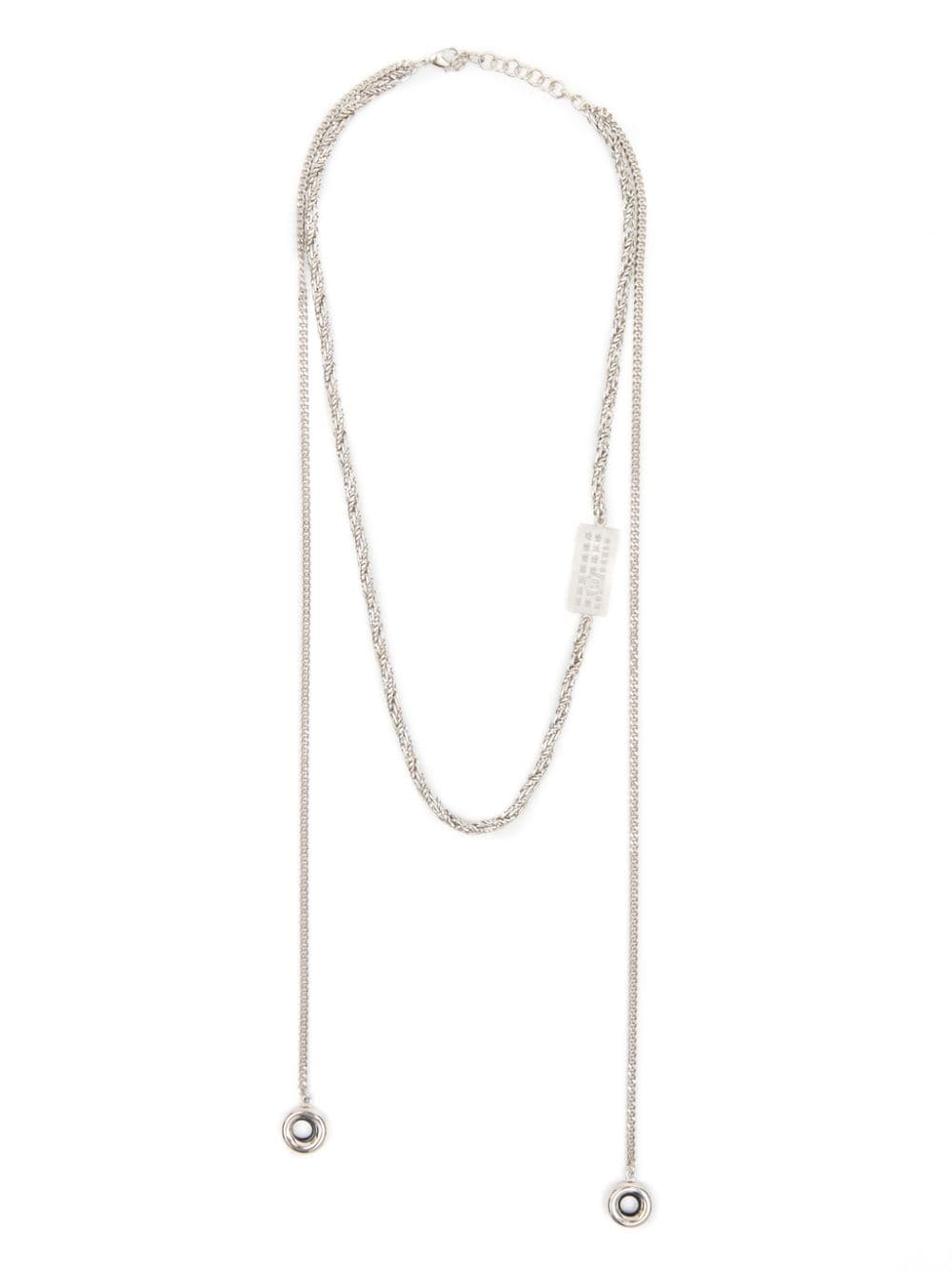 MM6 Maison Margiela Numbers-motif chain-link necklace - Silver