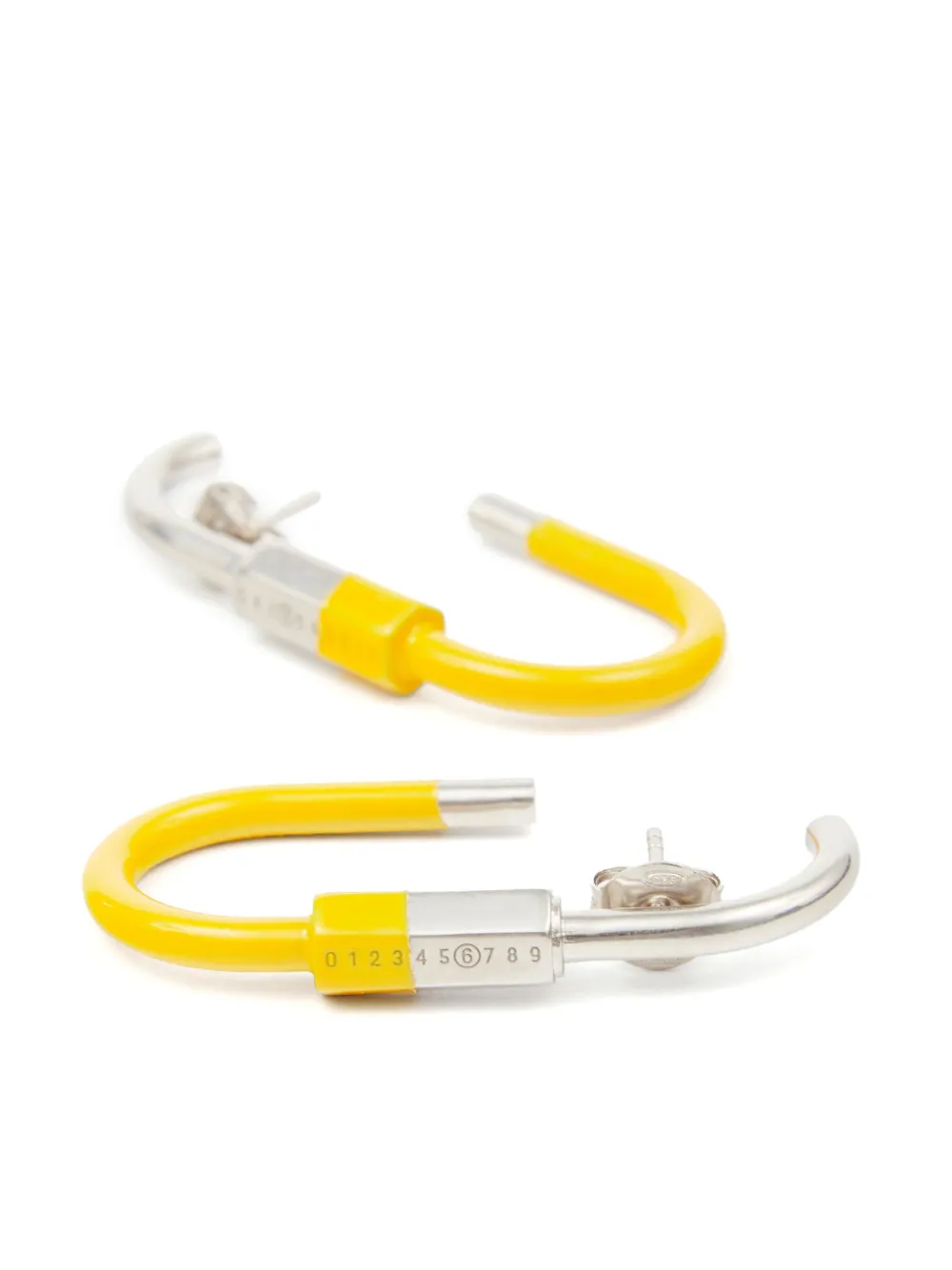 Mm6 Maison Margiela Carabiner Hoop Earrings In Yellow