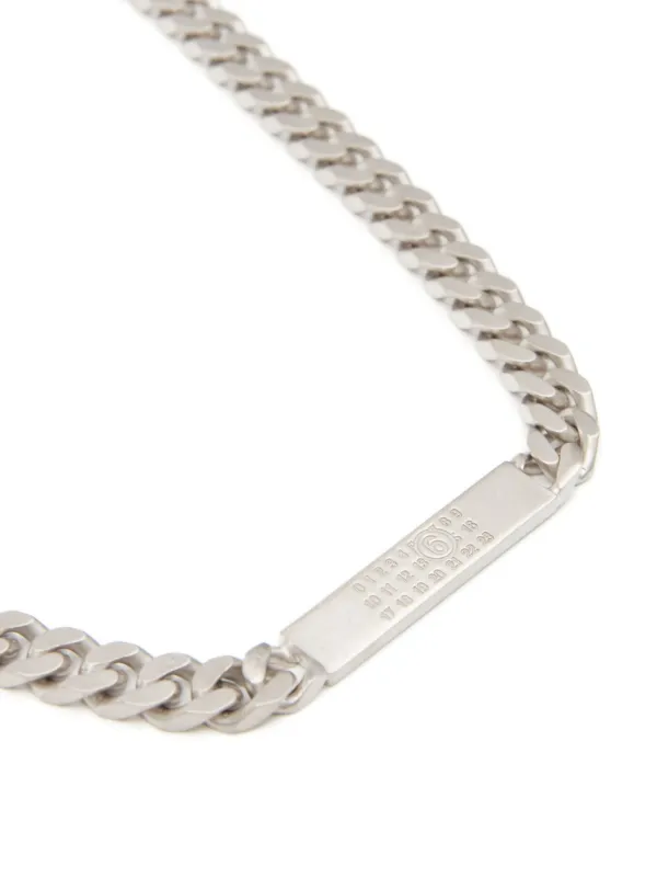 MM6 Maison Margiela Numbers-plaque Chain Necklace | Silver | FARFETCH AO