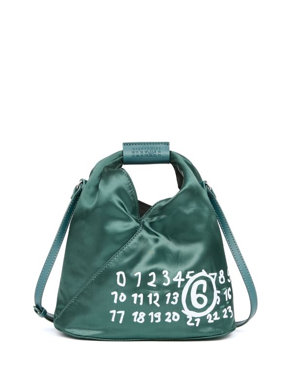 MM6 Maison Margiela Japanese logo-print Satin Crossbody Bag | Green |  FARFETCH AO