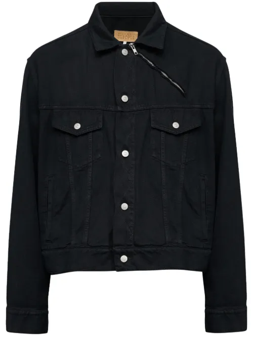 Veste en jean à détails de zips - MM6 Maison Margiela - Modalova