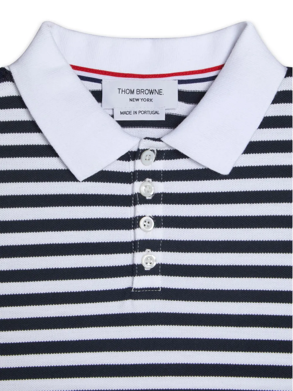 Thom Browne Kids Gestreept poloshirt Blauw