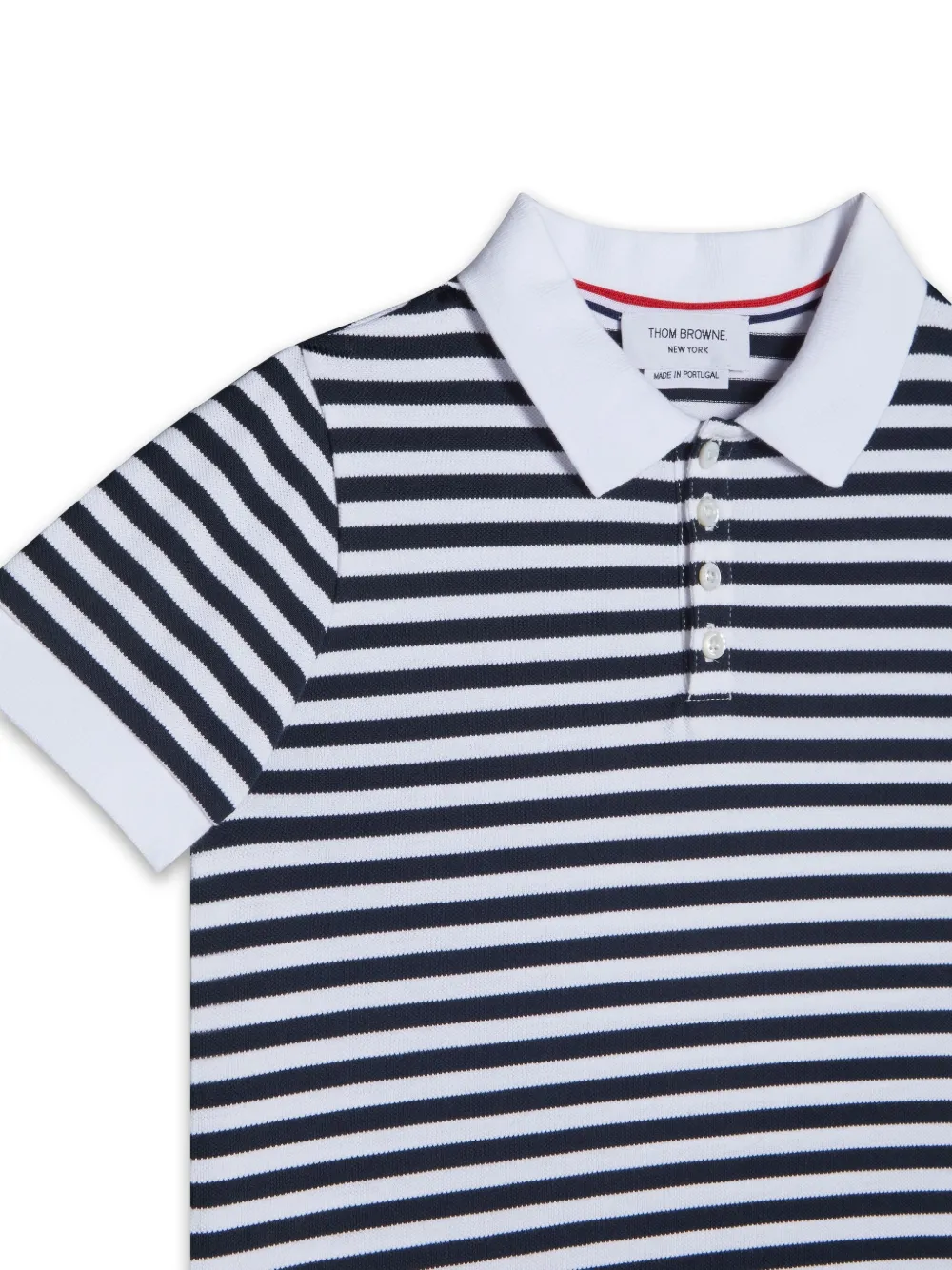 Thom Browne Kids Gestreept poloshirt Blauw