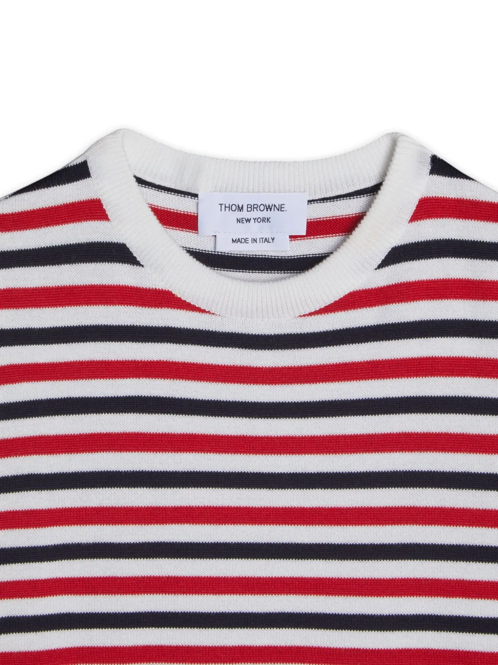 Thom Browne Kids Gestreepte ribgebreide mouwloze top Rood