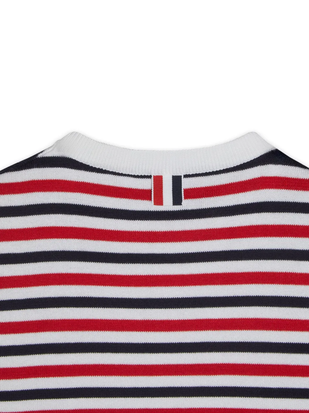 Thom Browne Kids Gestreepte ribgebreide mouwloze top Rood
