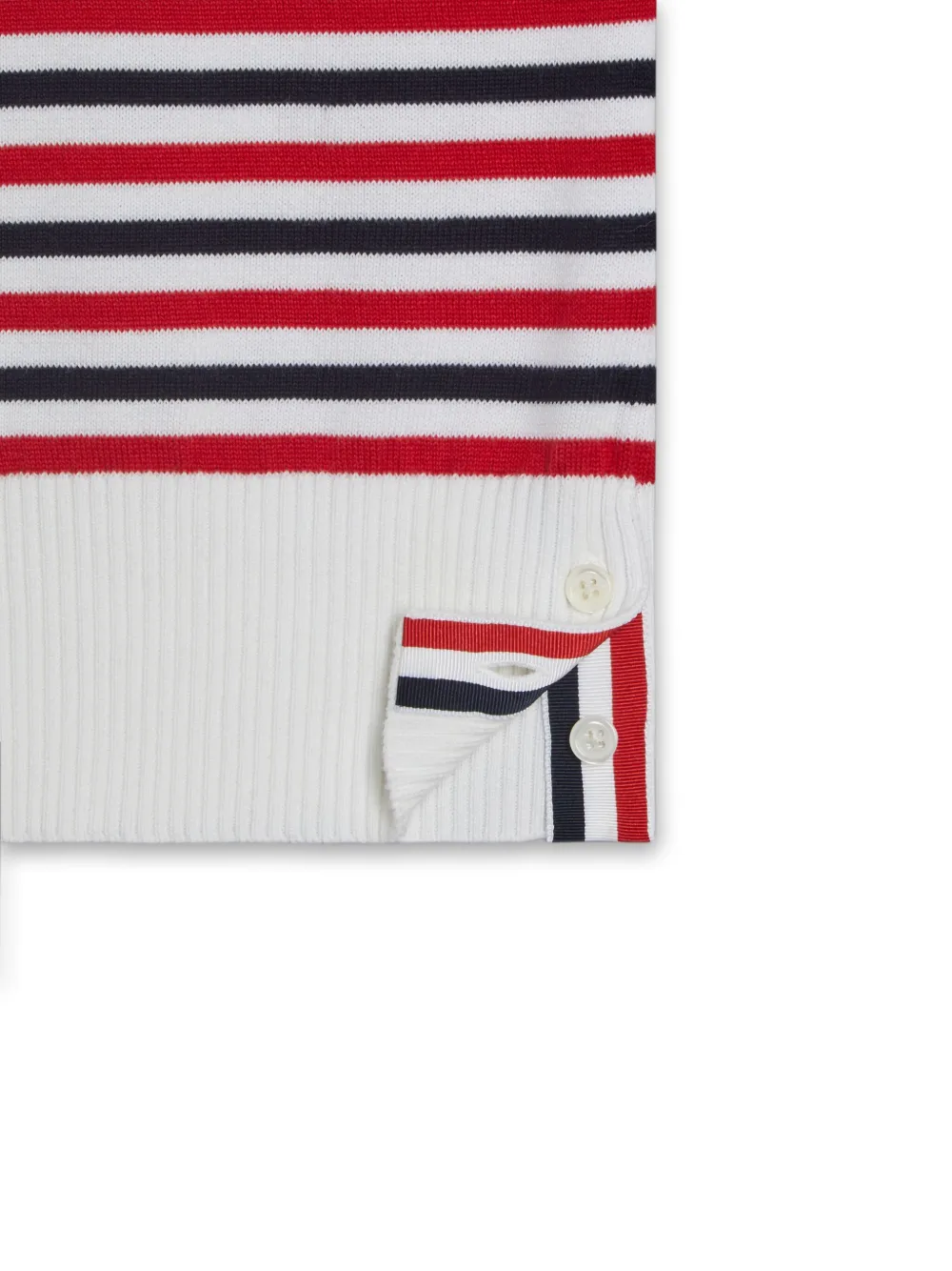 Thom Browne Kids Gestreepte ribgebreide mouwloze top Rood