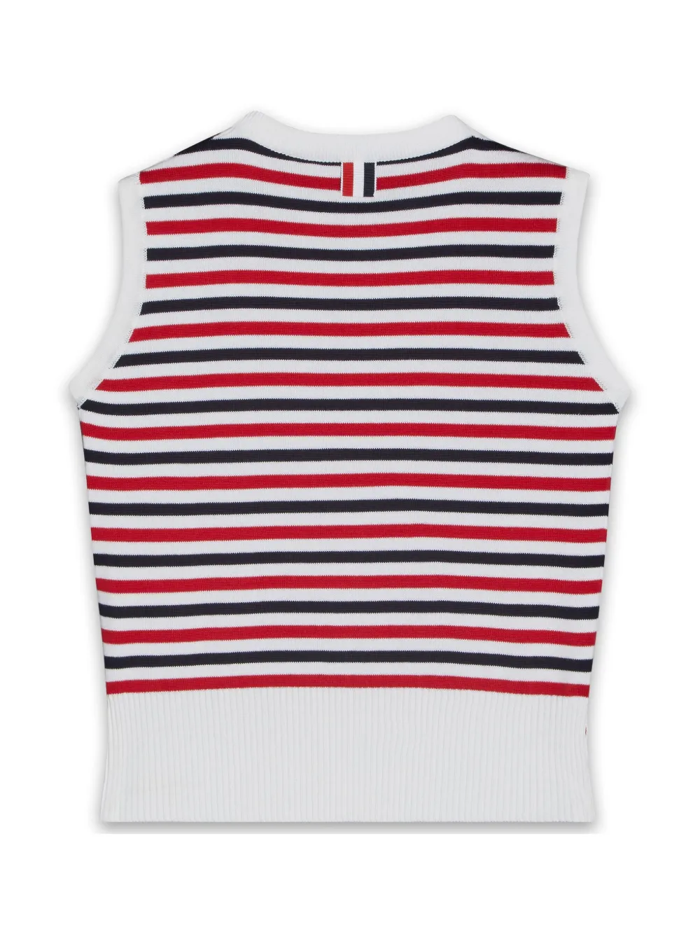 Thom Browne Kids striped rib-knit sleeveless top - Rood