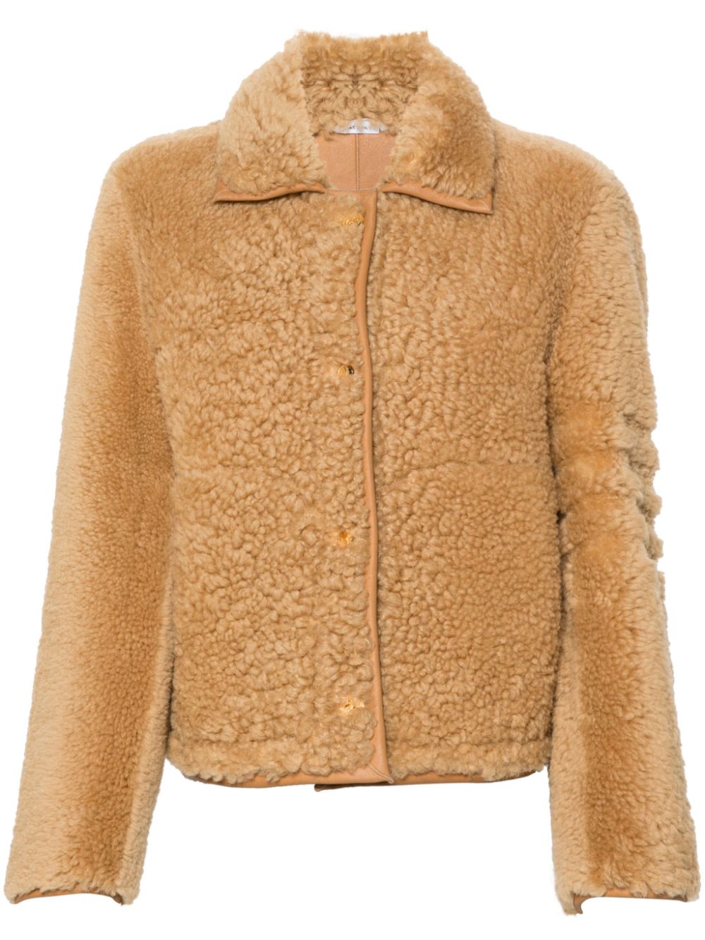 button-up shearling jacket