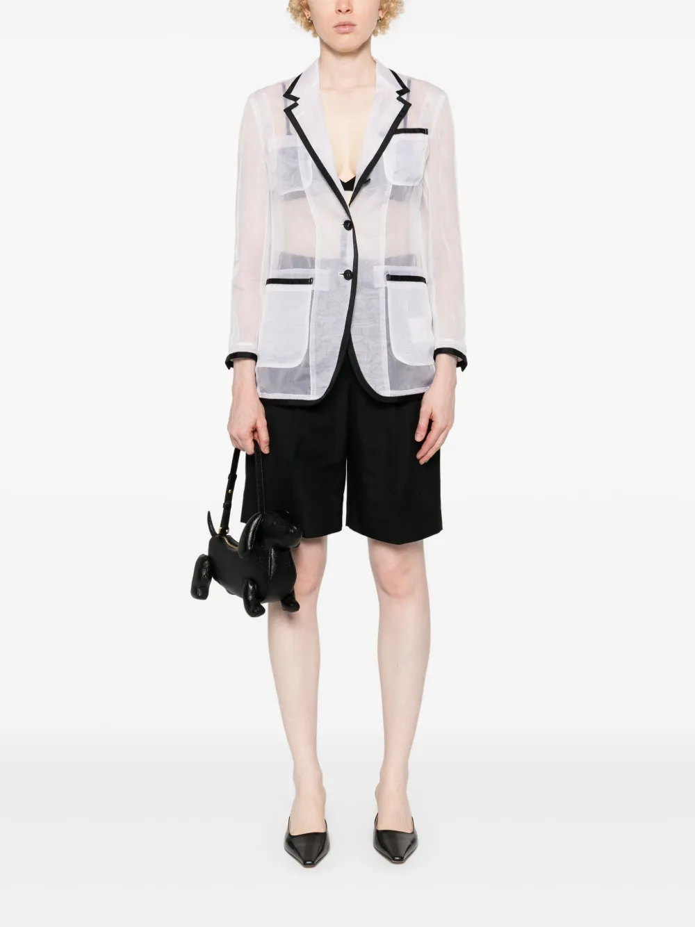 Thom Browne Semi-doorzichtige blazer - Beige