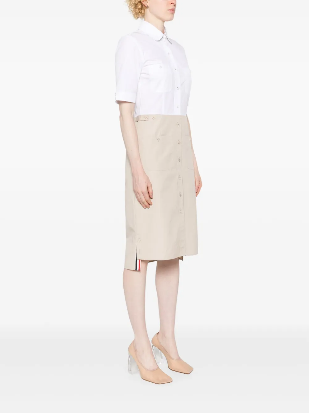 Thom Browne Blousejurk met colourblocking Wit