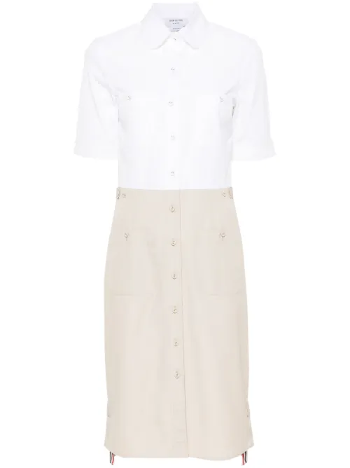 Robe-chemise boutonnée à design colour block - Thom Browne - Modalova