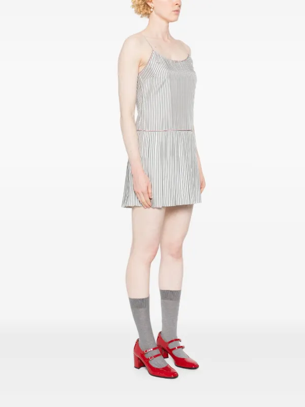 strapless open back dress Blythe Striped Pleated Mini Dress main image 0