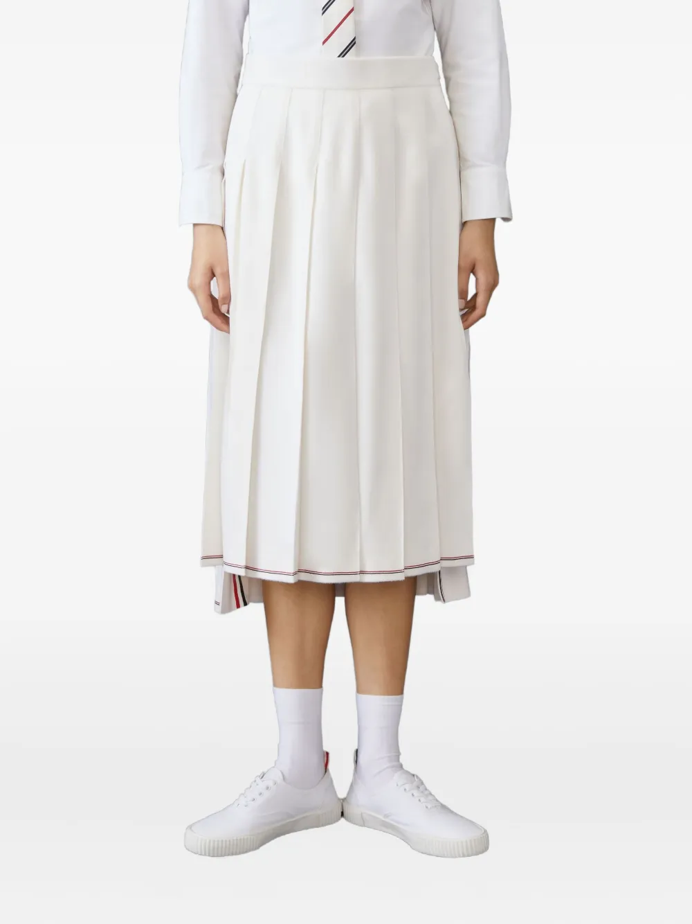 Thom Browne Rok met geplooide vlakken - Wit