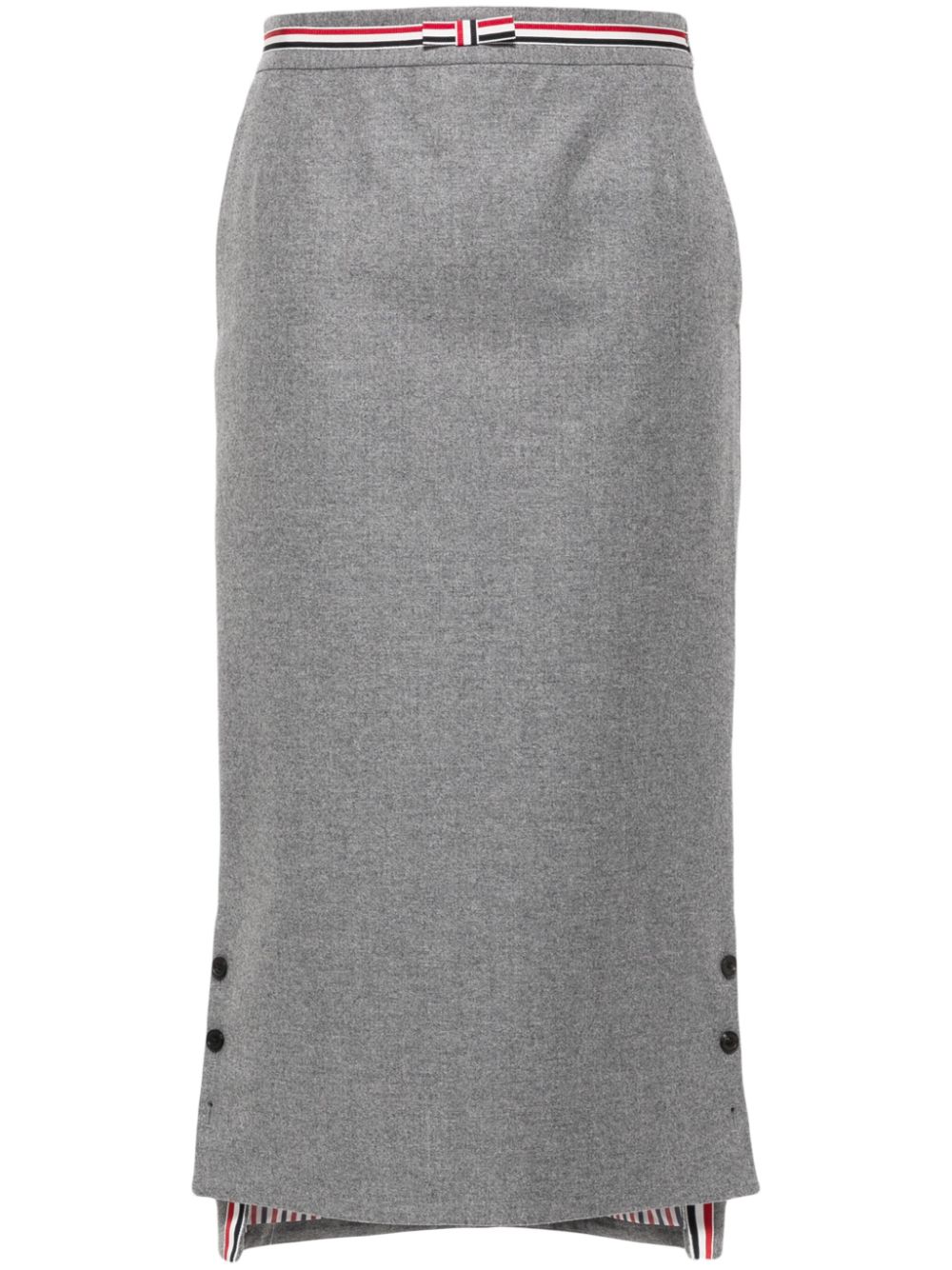 Thom Browne RWB-stripe wool midi skirt - Grey