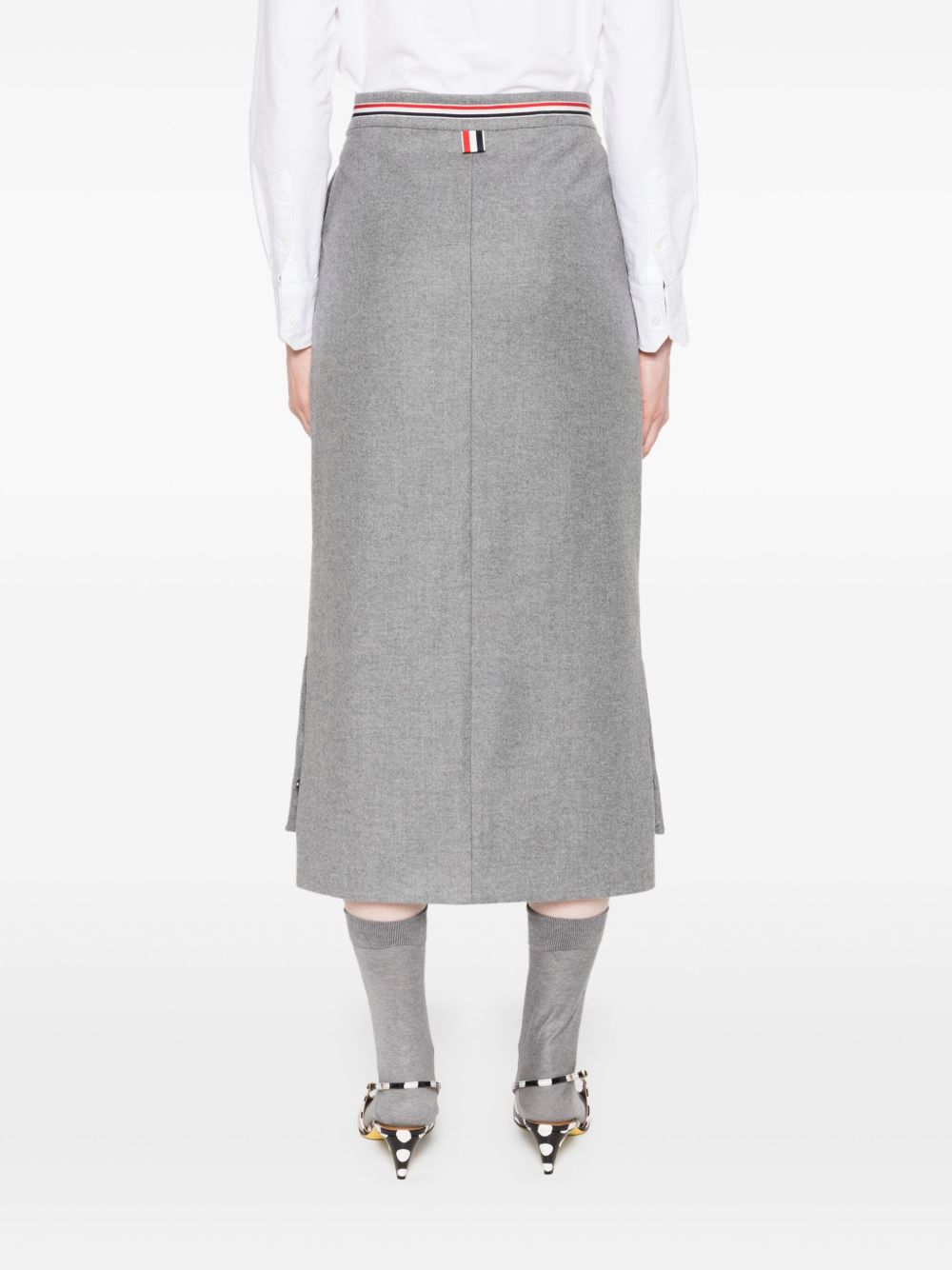 Thom Browne Midi-rok met RWB-streep Grijs