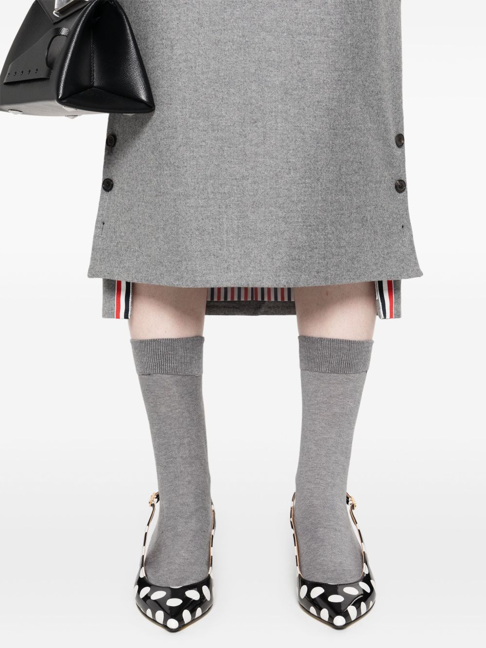 Thom Browne Midi-rok met RWB-streep Grijs