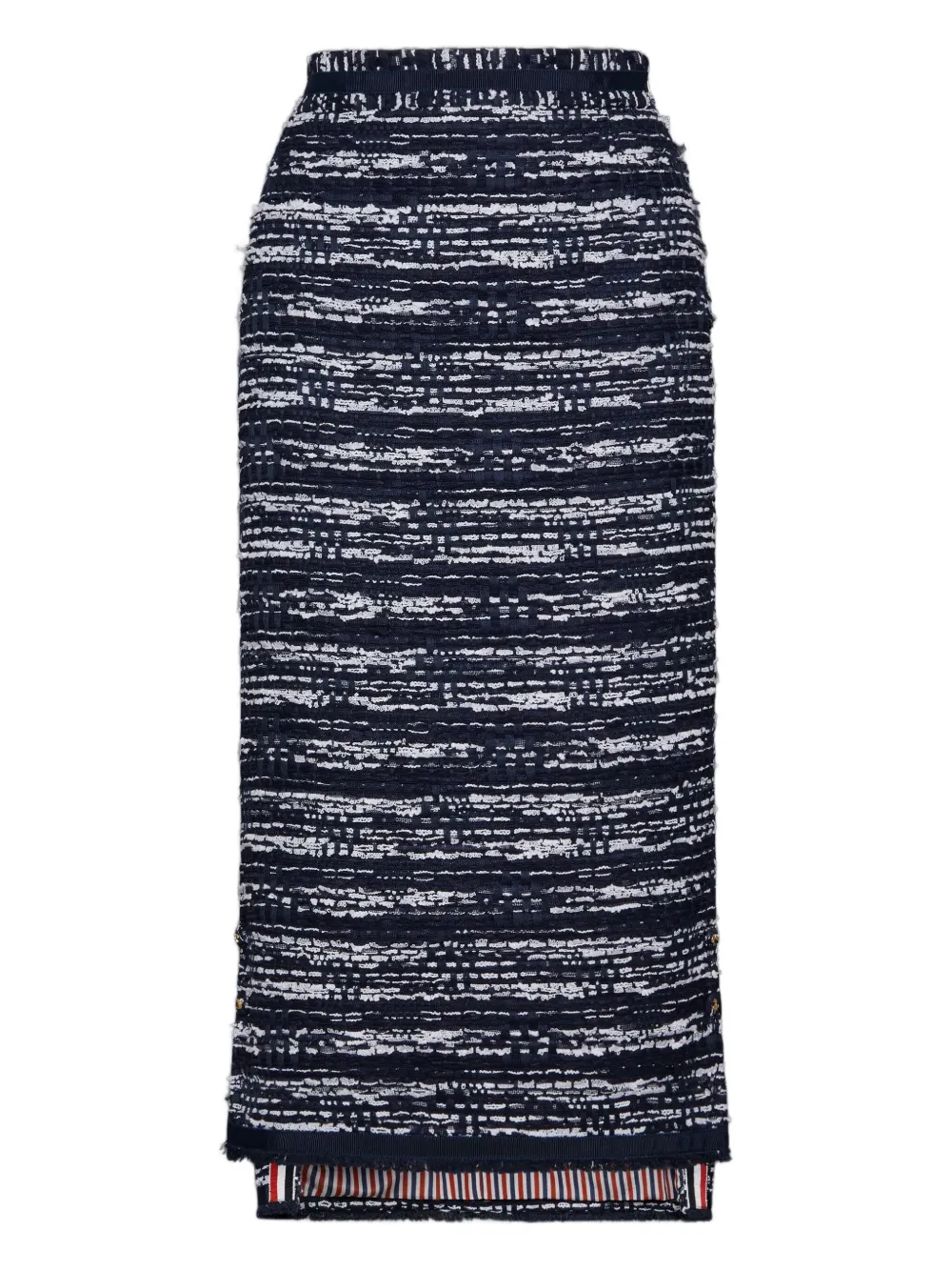 Thom Browne tweed frayed-hem skirt | Blue | Image 1