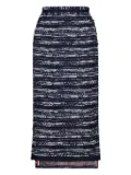 Thom Browne tweed frayed-hem skirt - Blue