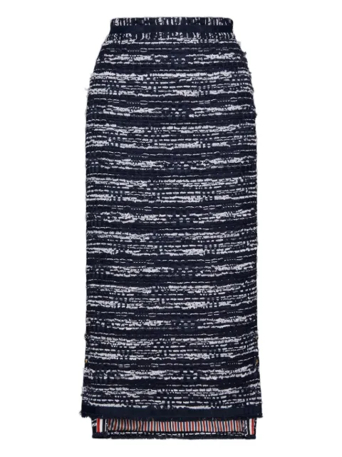 Thom Browne tweed frayed-hem skirt