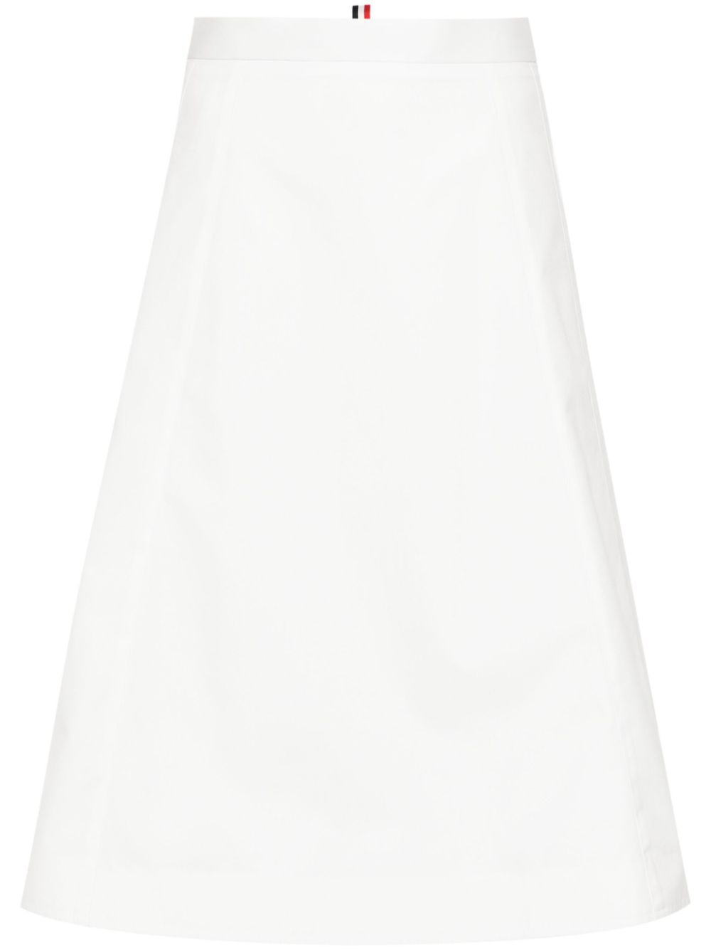 Thom Browne A-line cotton midi skirt - White