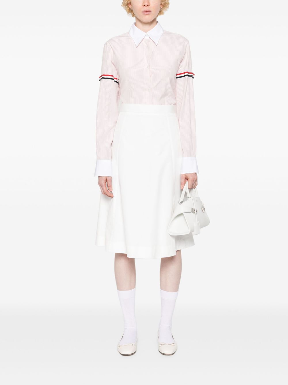 Thom Browne Midi-rok met A-lijn - Wit