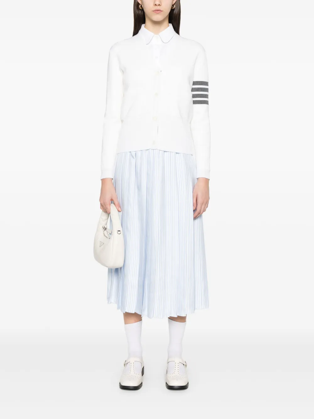 Thom Browne Gestreepte midi-rok - 480 LIGHT BLUE