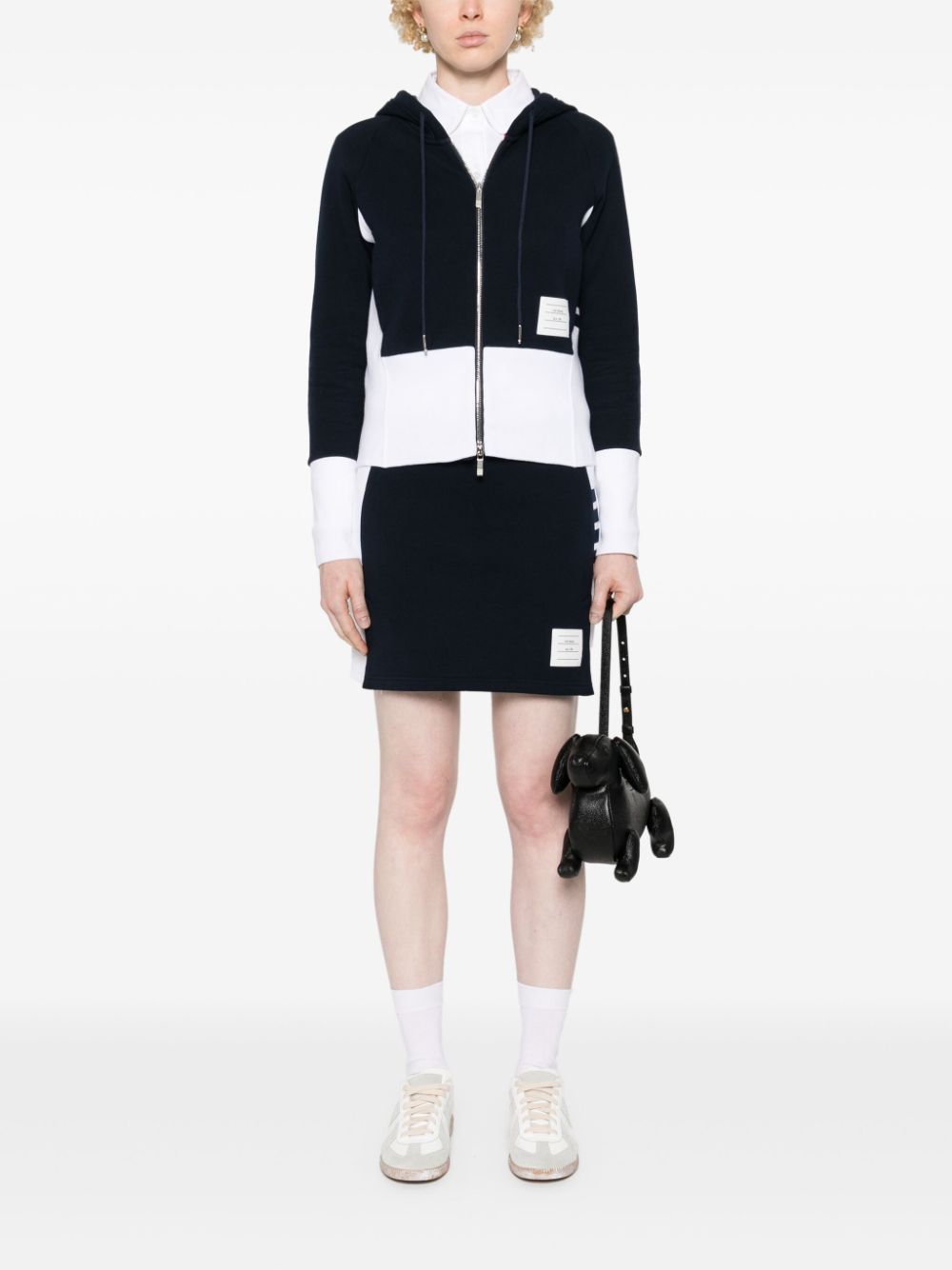 Thom Browne Mini-rok met vier strepen - Blauw