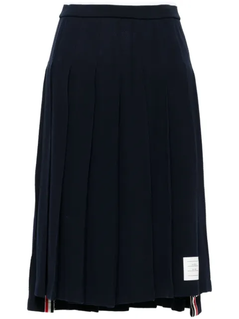 Thom Browne pleated chevron-knit midi skirt