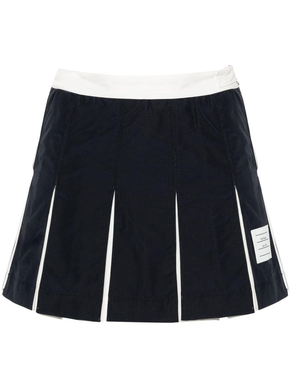 pleated ripstop miniskirt