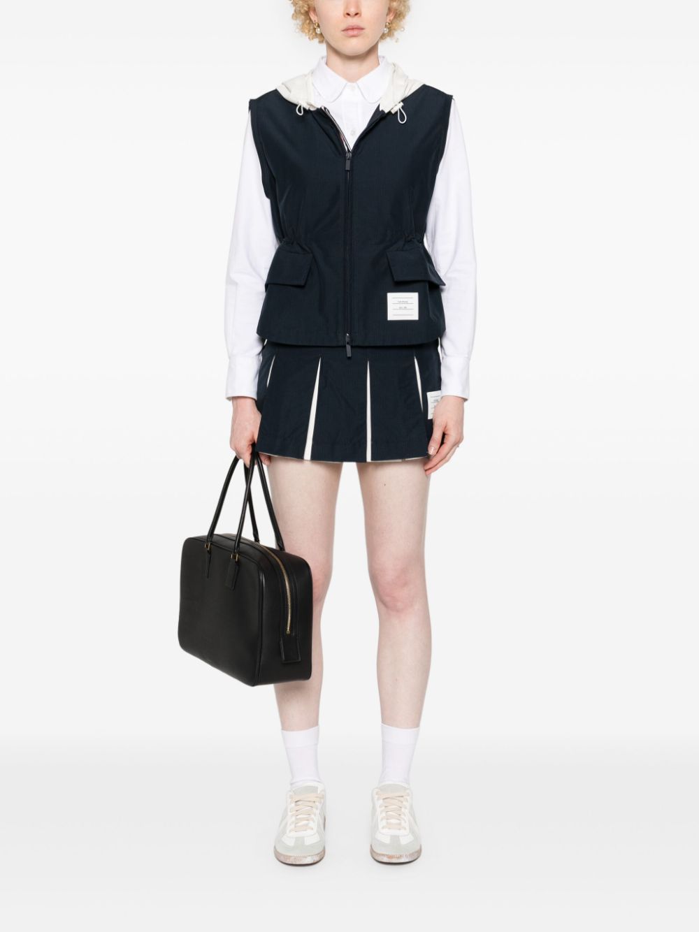 Thom Browne Geplooide mini-rok - Blauw