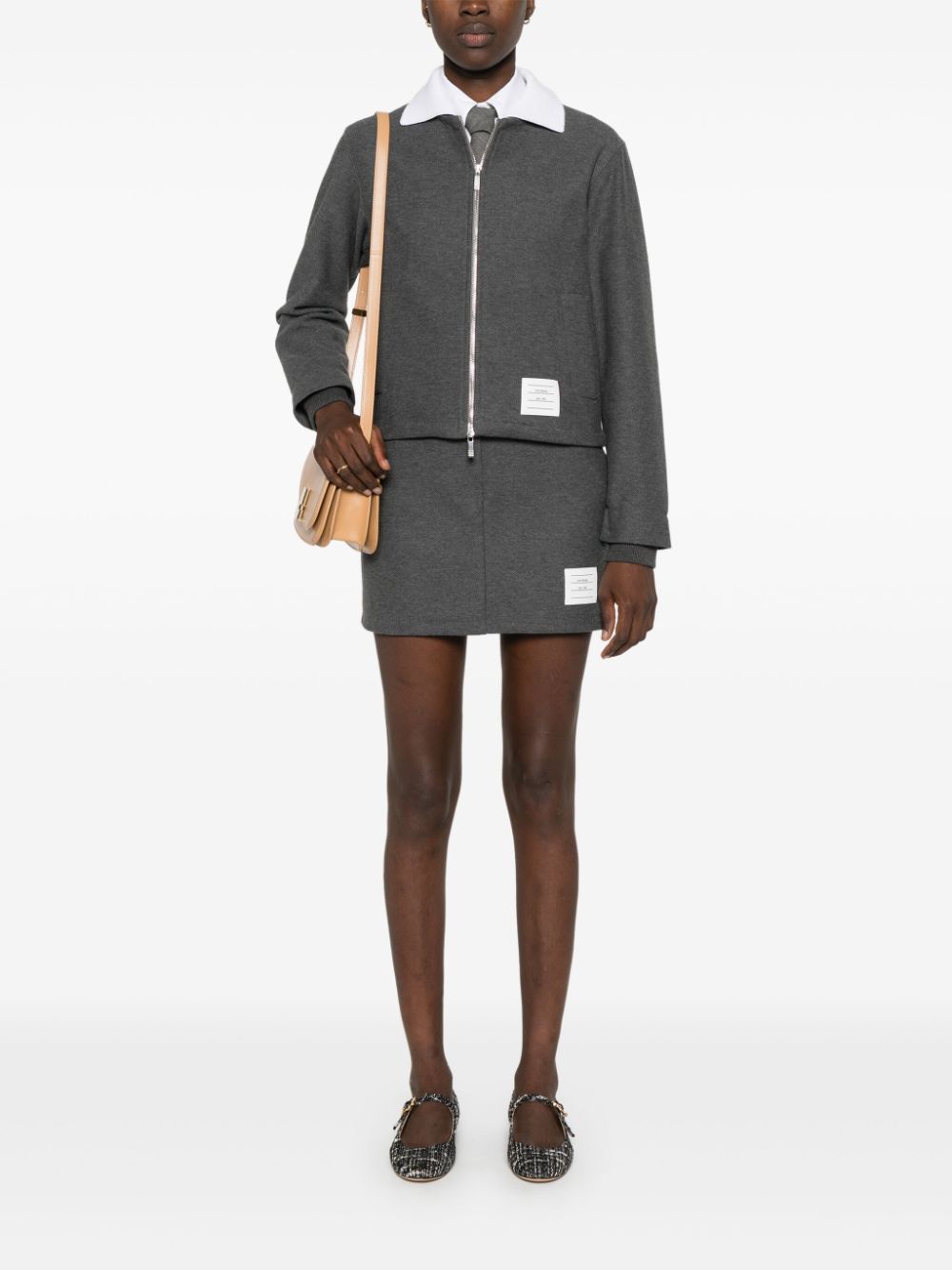 Thom Browne Mini-rok met logopatch - Grijs