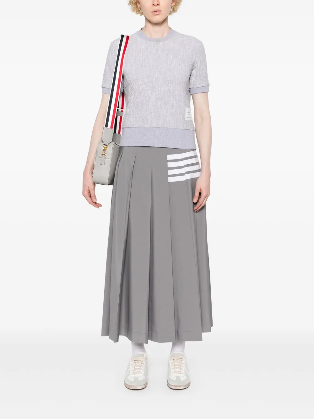 Thom Browne Midi-rok met plooien - Grijs