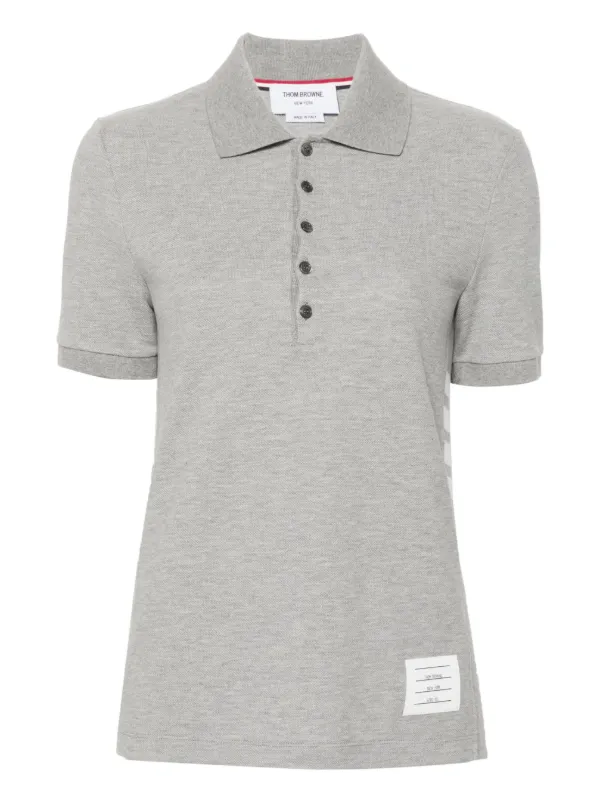 THOM BROWNE ストライプ ポロシャツ　美品 Thom Browne ストライプ ポロシャツ | グレー | FARFETCH JP