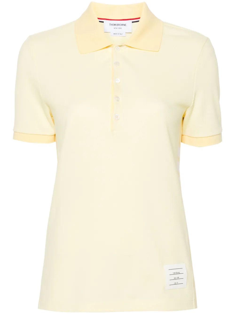 striped logo-patch polo shirt