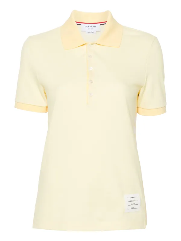 Thom Browne Classic Pique 4-bar Polo in Yellow